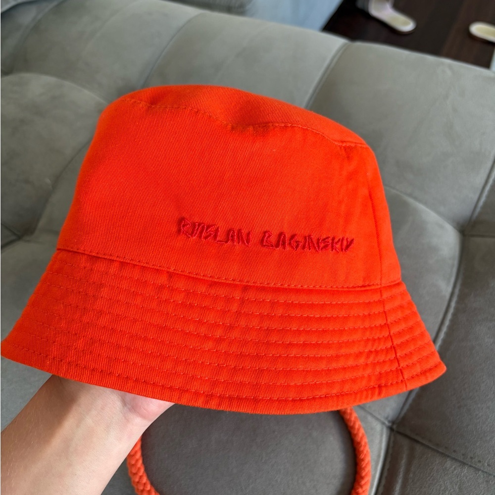 RUSLAN BAGINSKIY Embroidered Orange Cotton Bucket Hat Size Large New without tag - Picture 14 of 14
